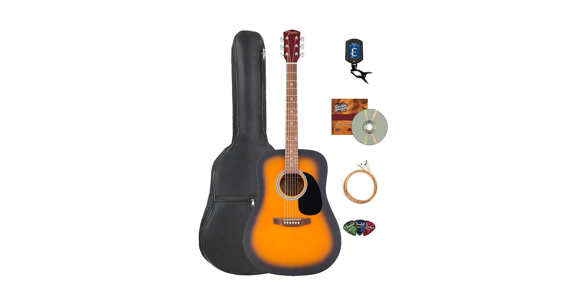 Amazon.com: Fender Dreadnought Acoustic Guitar - Sunburst
